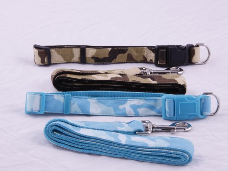 Dog Collar, Dog Harness, Dog Lead with Fabric Overlay , Combo package