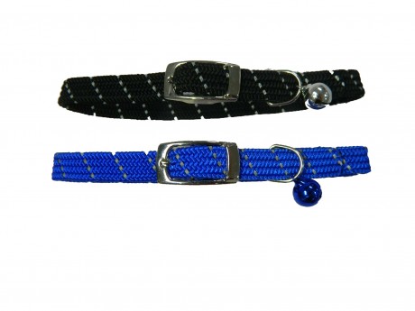 Cat Collar , Safety Stretch Reflective Cat Collars with Bell-3/8"